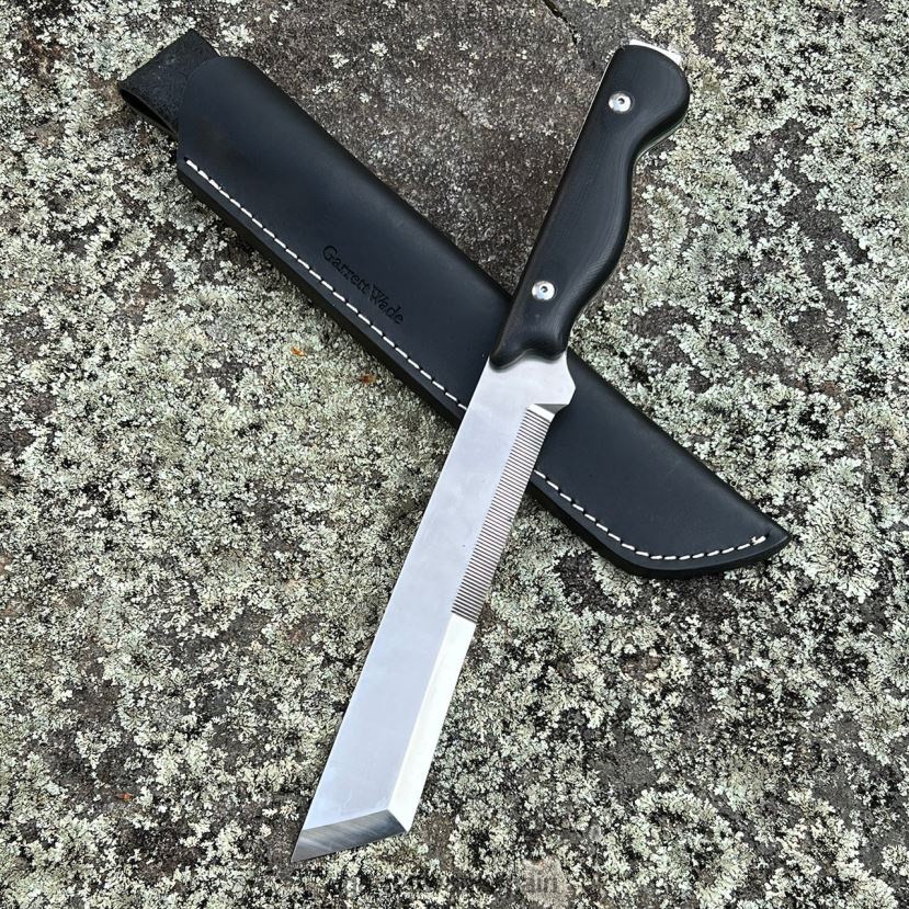 Garrett Wade cuchillo cincel bushcraft - mango g10 y funda de cuero exterior HD0288322