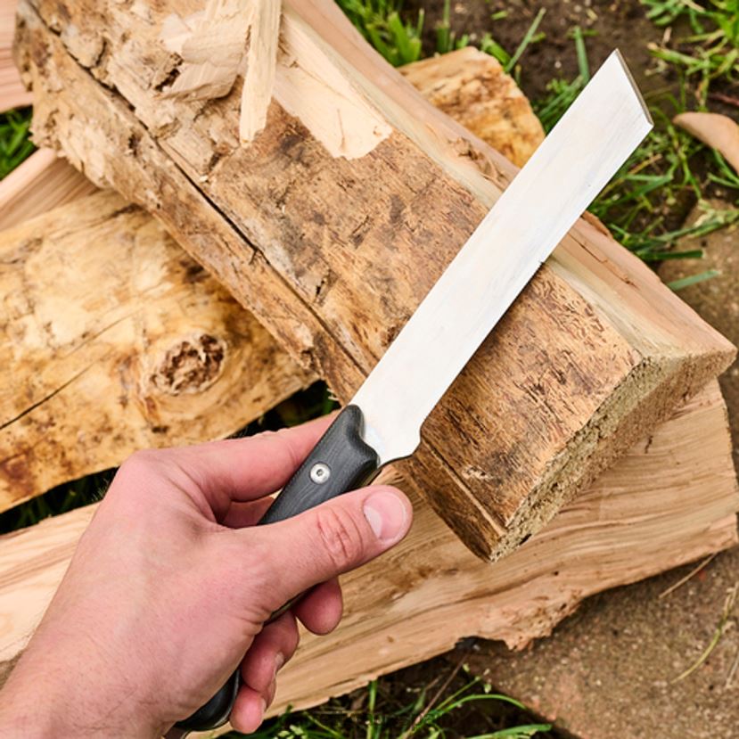 Garrett Wade cuchillo cincel bushcraft - mango g10 y funda de cuero exterior HD0288322