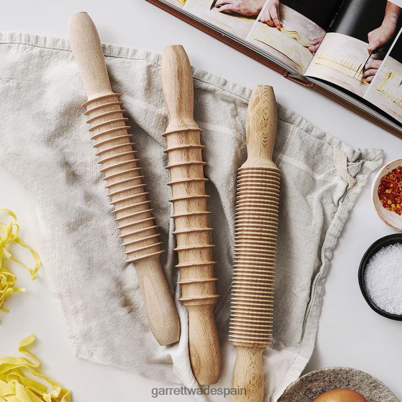 Garrett Wade Juego de rodillos para pasta italiana de madera de haya. hogar y cocina HD0288829