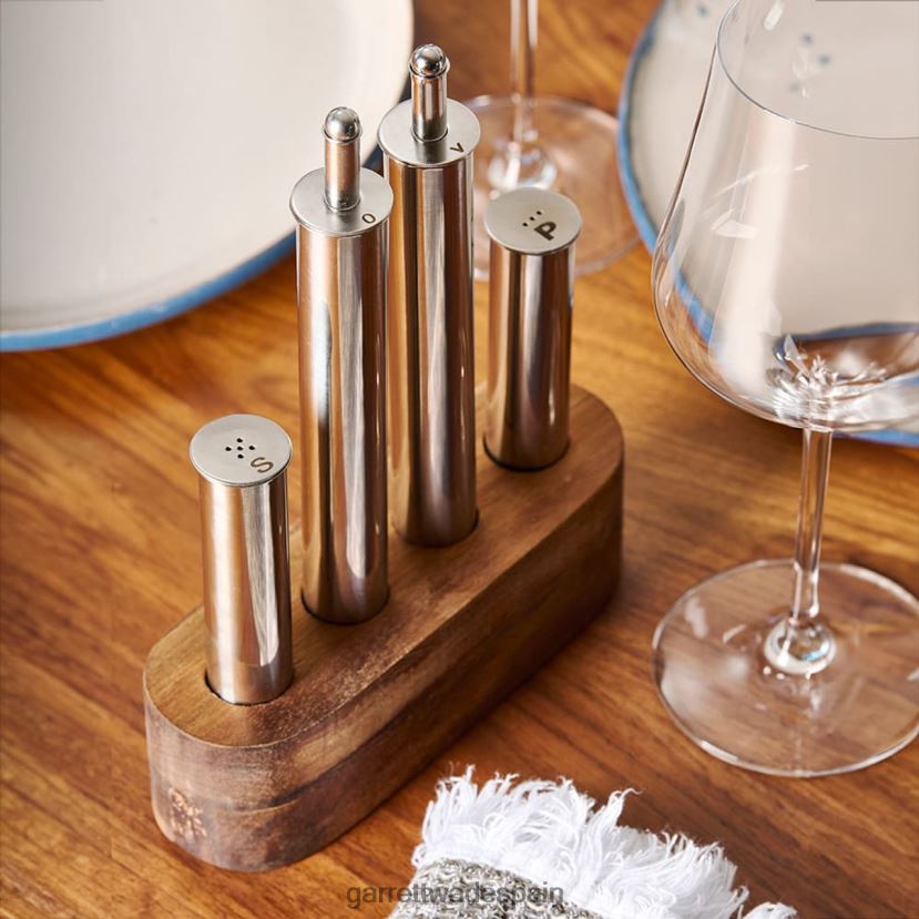 Garrett Wade Juego moderno de aceite, vinagre, sal y pimienta. hogar y cocina HD0288830