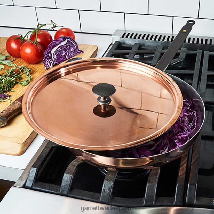 Garrett Wade Sartén de chef de cobre hecha a mano de 11'' con tapa hogar y cocina HD0288763
