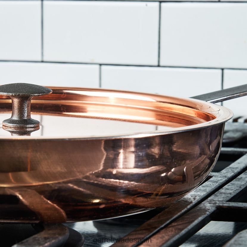 Garrett Wade Sartén de chef de cobre hecha a mano de 11'' con tapa hogar y cocina HD0288763