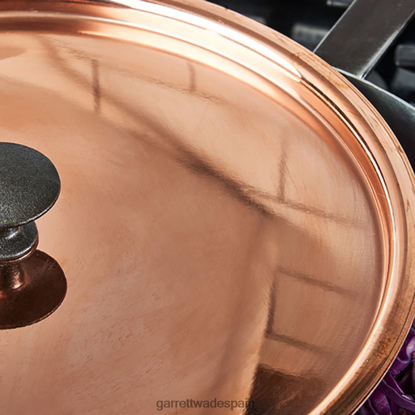 Garrett Wade Sartén de chef de cobre hecha a mano de 11'' con tapa hogar y cocina HD0288763