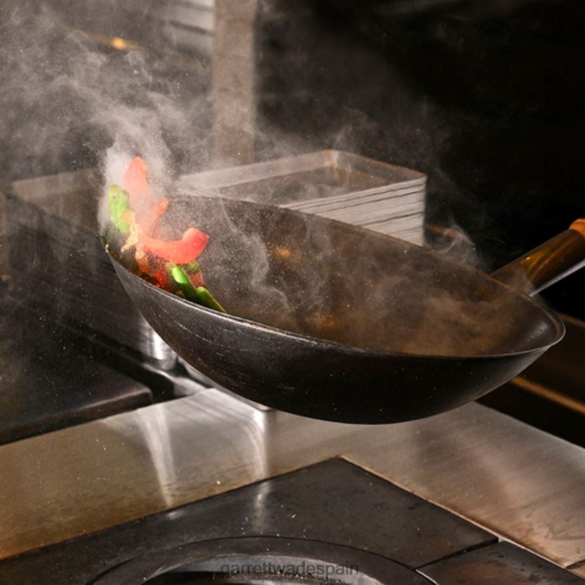 Garrett Wade wok de hierro hilado de mango largo netherton hogar y cocina HD0288758