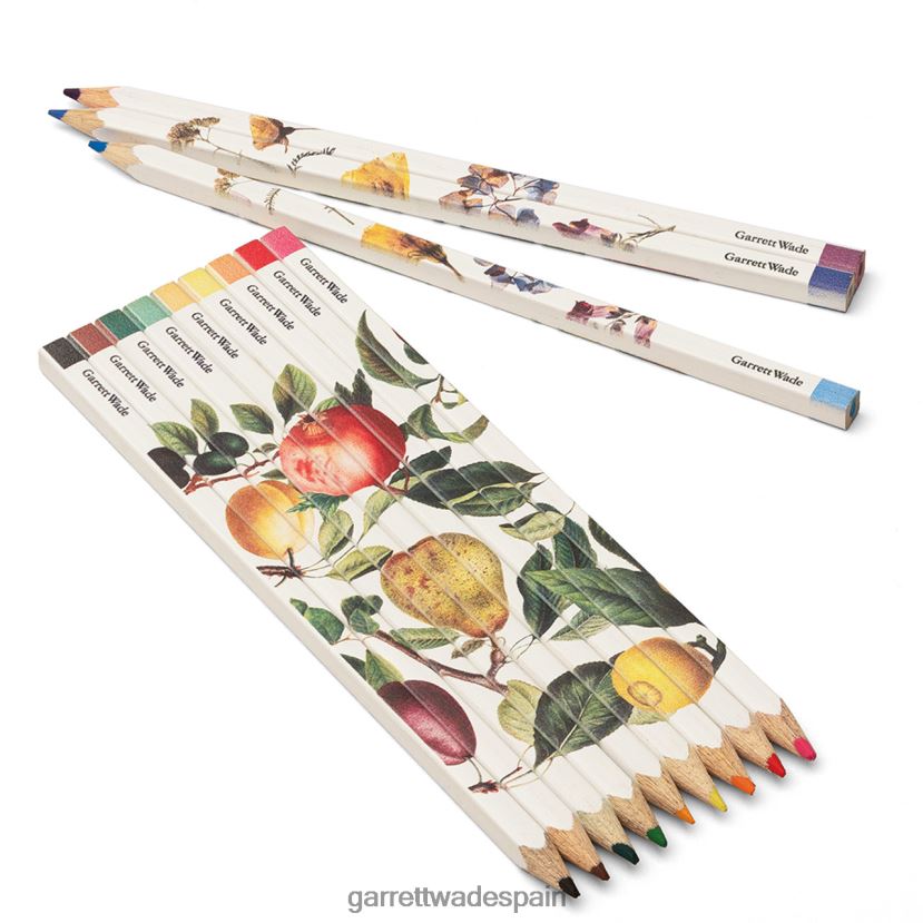 Garrett Wade Juego de 12 lápices de colores con temática de frutas y flores. hogar y cocina HD02881020