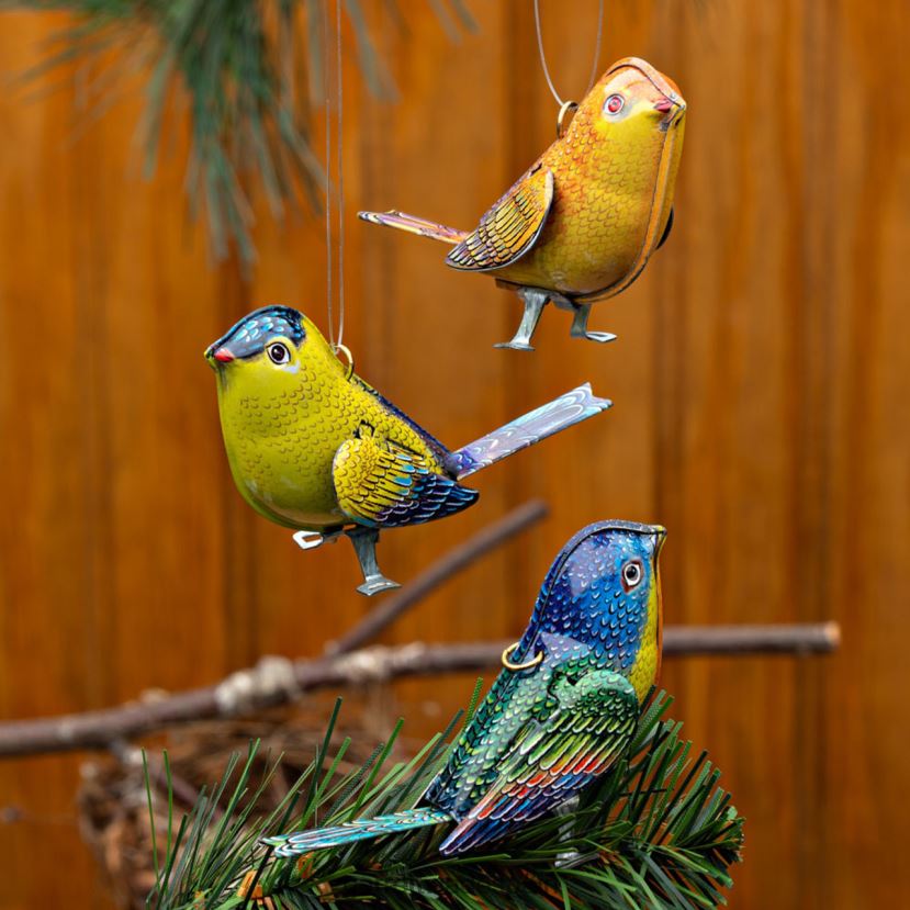 Garrett Wade 6 adornos de pájaros de hojalata hogar y cocina HD0288898
