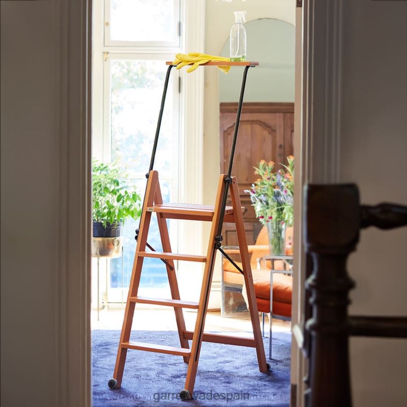 Garrett Wade Escalera enrollable extensible de madera de haya italiana de primera calidad hogar y cocina HD0288984