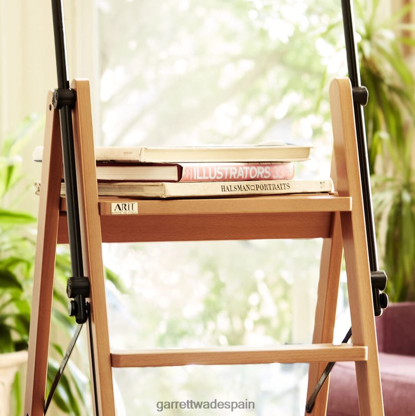 Garrett Wade Escalera enrollable extensible de madera de haya italiana de primera calidad hogar y cocina HD0288984