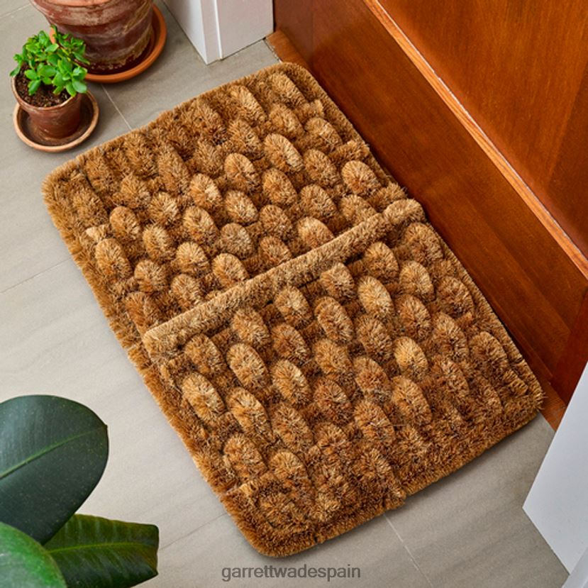 Garrett Wade Felpudo rectangular de fibra de coco y acero inoxidable. hogar y cocina HD0288992