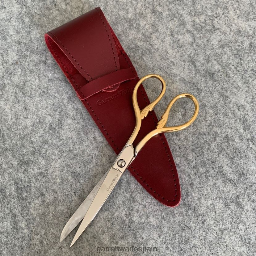 Garrett Wade Tijeras de coser doradas de 6'' con estuche de cuero francés. hogar y cocina HD02881053