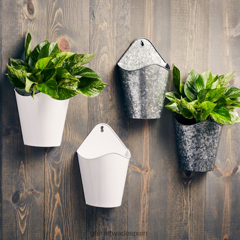 Garrett Wade Jardineras colgantes de pared de acero galvanizado. jardín HD0288174