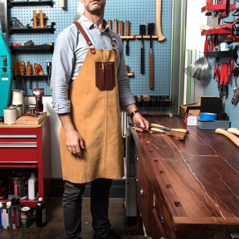 Garrett Wade delantal de tienda de ante completo taller HD0288520